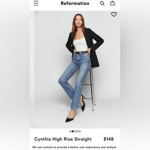 Reformation Cynthia Jeans in color Colorado.